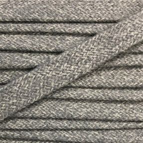 Cotton cord flat 13 mm melange light grey