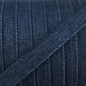 Cotton cord flat 15 mm Denim petrol