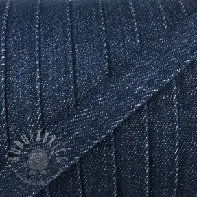 Cotton cord flat 15 mm Denim petrol