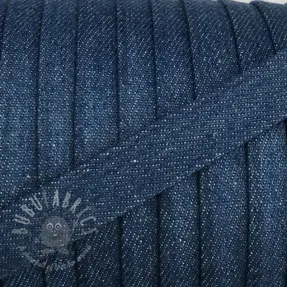 Cotton cord flat 15 mm Denim blue
