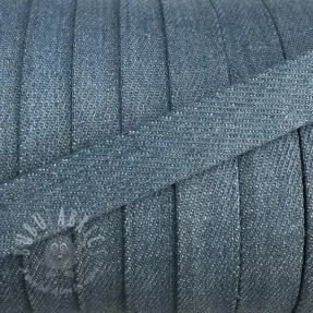 Cotton cord flat 15 mm Denim baby blue