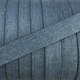 Cotton cord flat 15 mm Denim baby blue