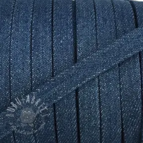 Cotton cord flat 10 mm Denim blue