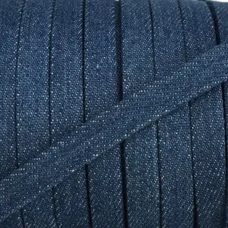 Cotton cord flat 10 mm Denim blue