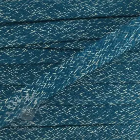 Cotton cord flat 15 mm melange petrol