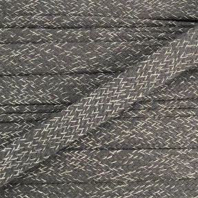 Cotton cord flat 15 mm melange grey