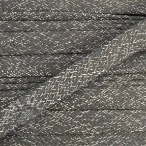 Cotton cord flat 15 mm melange grey