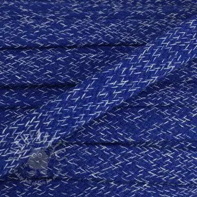 Cotton cord flat 15 mm melange cobalt