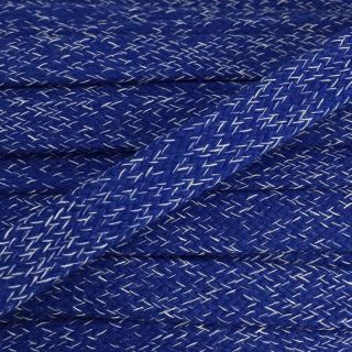Cotton cord flat 15 mm melange cobalt