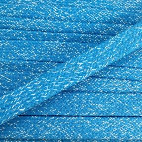 Cotton cord flat 15 mm melange aqua