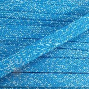 Cotton cord flat 15 mm melange aqua