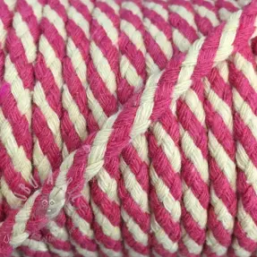 Cotton cord 5 mm fuchsia ecru
