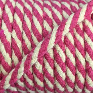 Cotton cord 5 mm fuchsia ecru