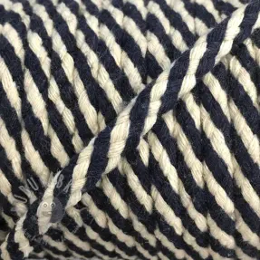 Cotton cord 5 mm dark blue ecru
