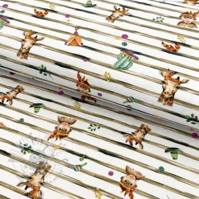 Jersey Snoozy fabrics Indian zoo digital print 2nd class