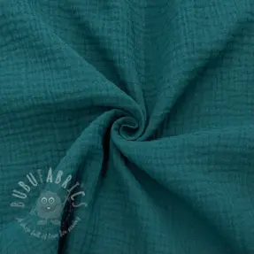 Double gauze/muslin dark cyan ORGANIC