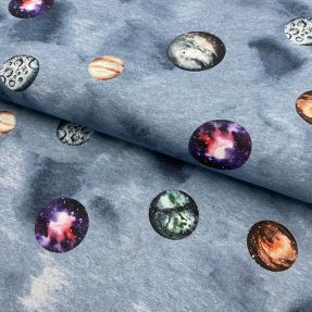 Cotton fabric Planets jeans digital print
