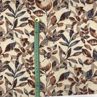 Jersey Cotton-Linen Leaves jeans rouge digital print
