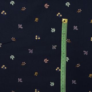 Cotton fabric Giraffe with flowers FIELD navy ORGANIC
