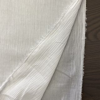 Cotton fabric EMBROIDERY DOBBY Square white