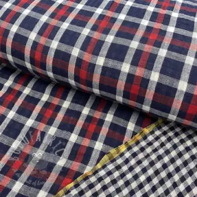 Double gauze/muslin Double sided Checks navy