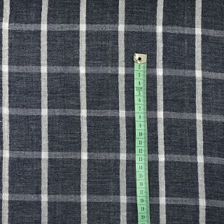 Double gauze/muslin Double sided Checks navy melange