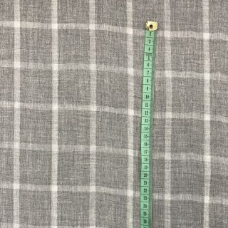 Double gauze/muslin Double sided Checks light grey melange