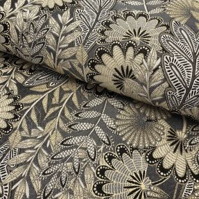 Decoration fabric jacquard Boho leaves