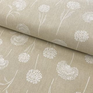 Decoration fabric Linenlook Elegant dandelion natural