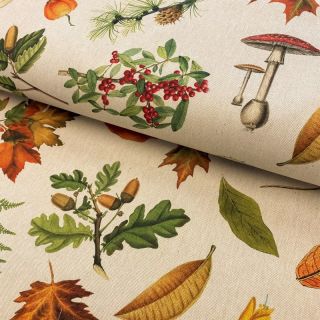 Decoration fabric Linenlook premium Fall forest nature digital print