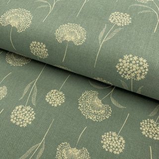Decoration fabric Linenlook Elegant dandelion soft green