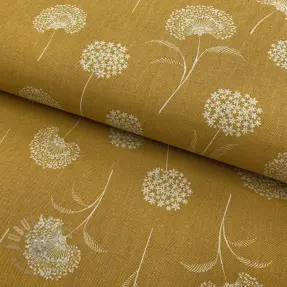 Decoration fabric Linenlook Elegant dandelion golden yellow