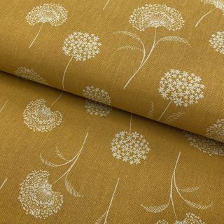 Decoration fabric Linenlook Elegant dandelion golden yellow