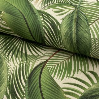 Decoration fabric Linenlook Palm leaf junglee digital print