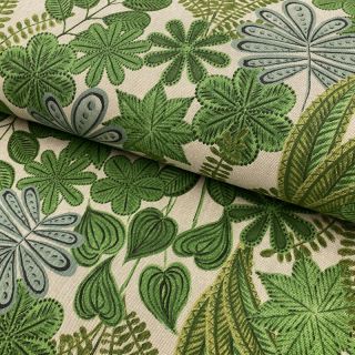 Decoration fabric Linenlook Arty botanic leaves
