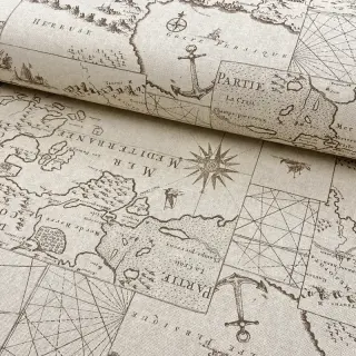 Decoration fabric Linenlook Map mediterranean sea