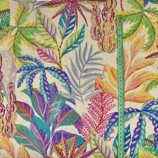 Decoration fabric Linenlook Colourful painted jungle digital print