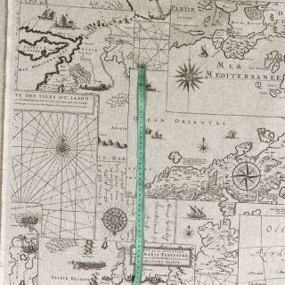 Decoration fabric Linenlook Map mediterranean sea