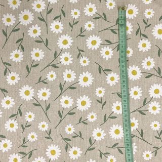 Decoration fabric Linenlook Daisy sweet field