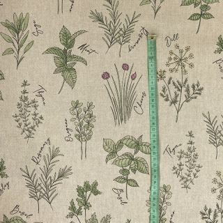 Decoration fabric Linenlook Herbal culinary kitchen