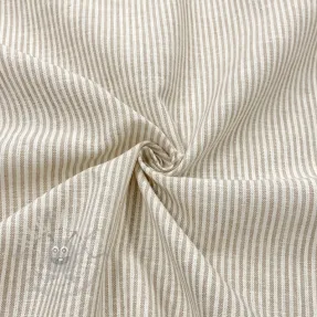 Linen cotton Lira medium stripe beige