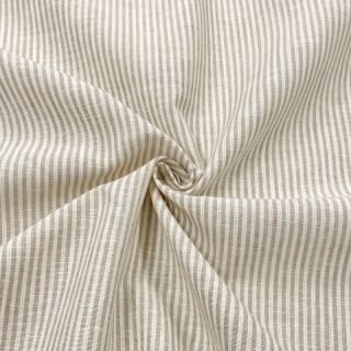 Linen cotton Lira medium stripe beige