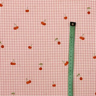 Cotton fabric Cherry rose digital print