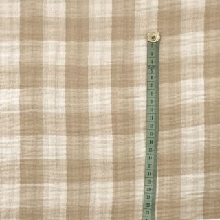 Double gauze/muslin Double sided CHECKS MINI beige