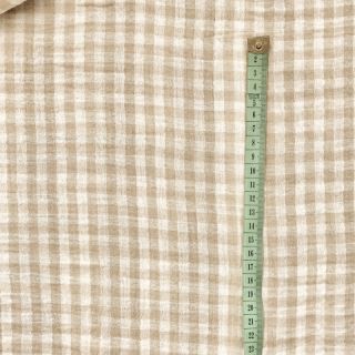 Double gauze/muslin Double sided CHECKS MINI beige