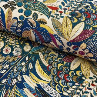 Decoration fabric jacquard Cleopatre emeraude