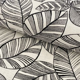 Decoration fabric jacquard Malia blanc noir