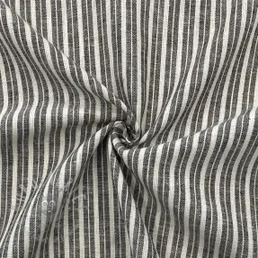 Linen cotton Lira big stripe black