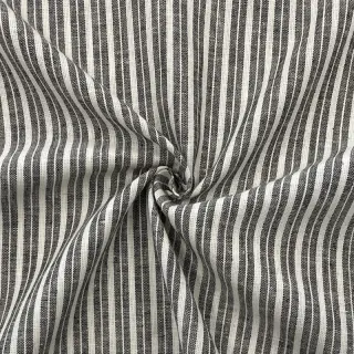 Linen cotton Lira big stripe black