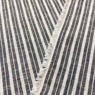 Linen cotton Lira big stripe black